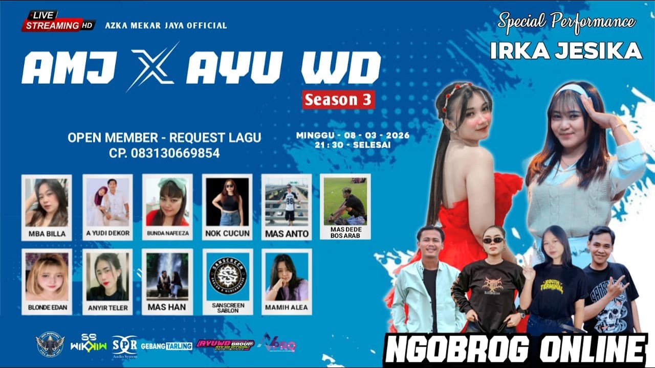 NGOBROG ONLINE ||  AZKA MEKAR JAYA  X AYU WD SEASON 3 ||  8  MARET  2026