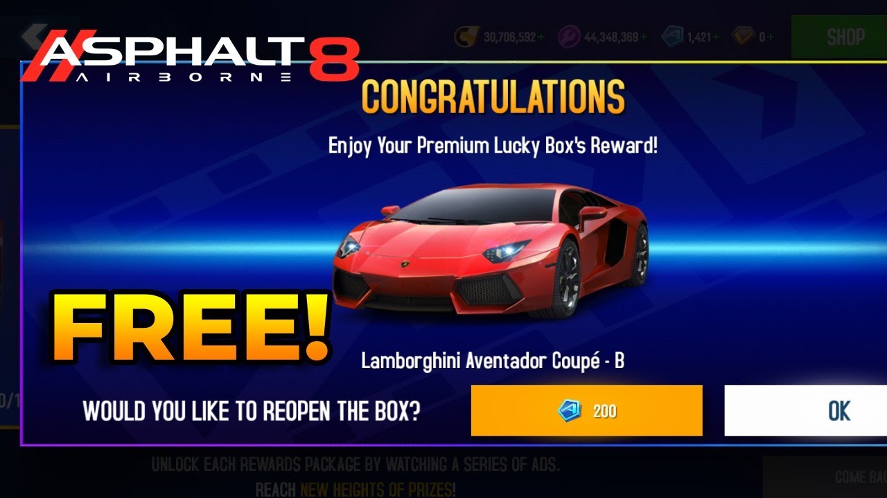 Unlocking The Lamborghini Aventador For FREE With Premium Box | Asphalt 8 Airborne