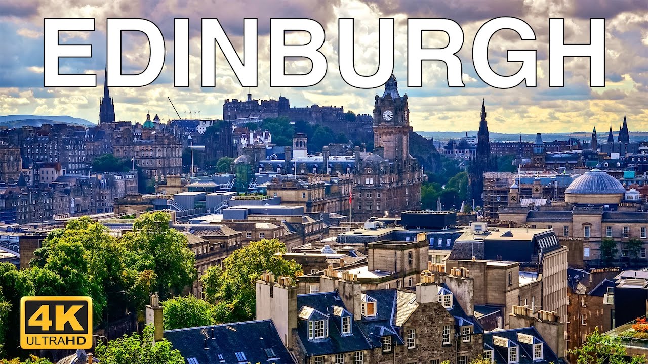 Edinburgh , Scotland 🏴󠁧󠁢󠁳󠁣󠁴󠁿 | 4K Drone Footage (With Subtitles)