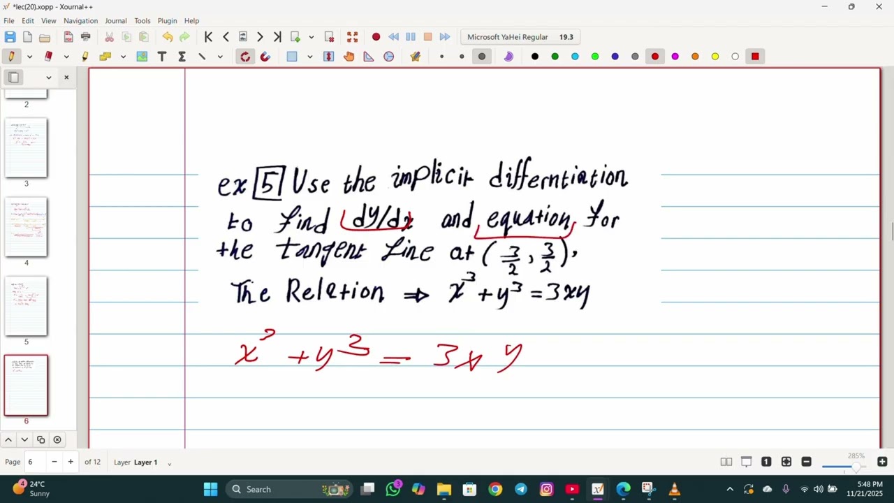 25   Implicit Differentiation & Derivatives of Log