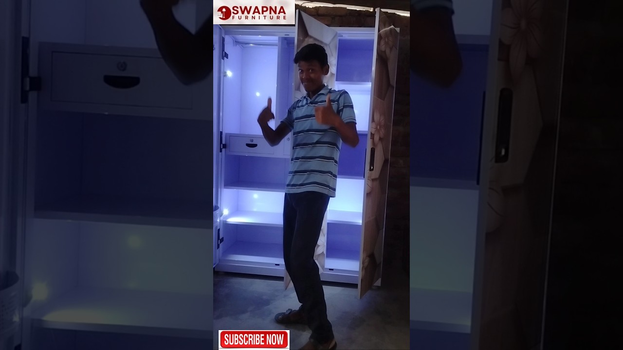 New LED light printing almari high glossy 3D printing /#furnituredesign #furniturevideo #furniture
