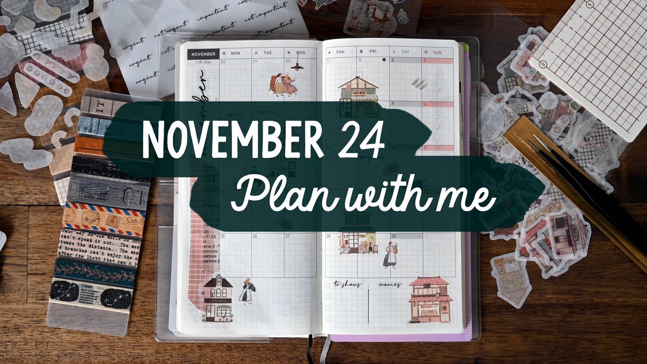 Plan with me: November 2024 | Hobonichi Weeks Setup | Cozy Cute Store Theme