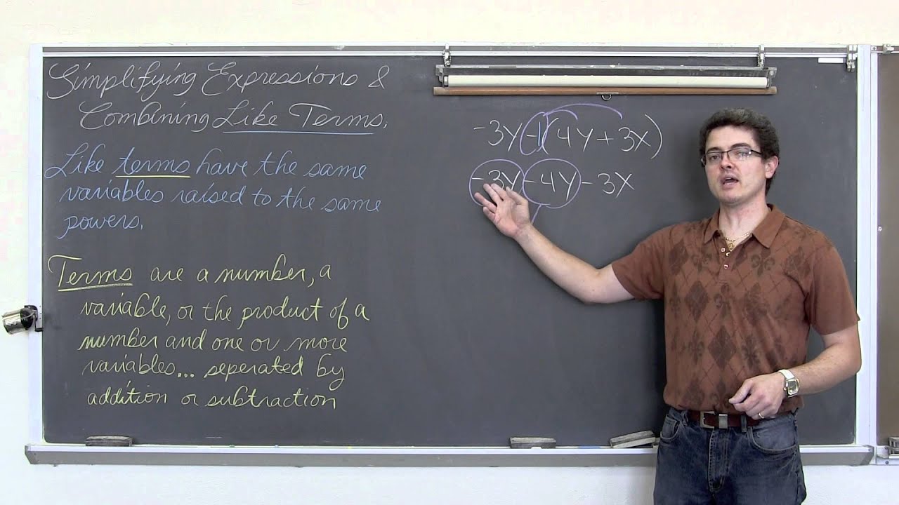Simplifying Algebraic Expressions Combining Like Terms