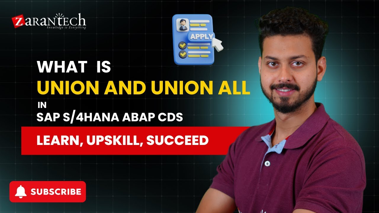 What is Union and Union all in SAP S/4HANA ABAP CDS | ZaranTech