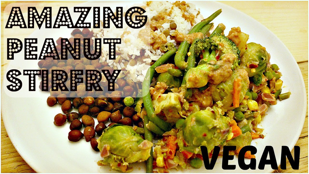 EASY VEGAN DINNER - PEANUT STIRFRY RECIPE | Cheap Lazy Vegan