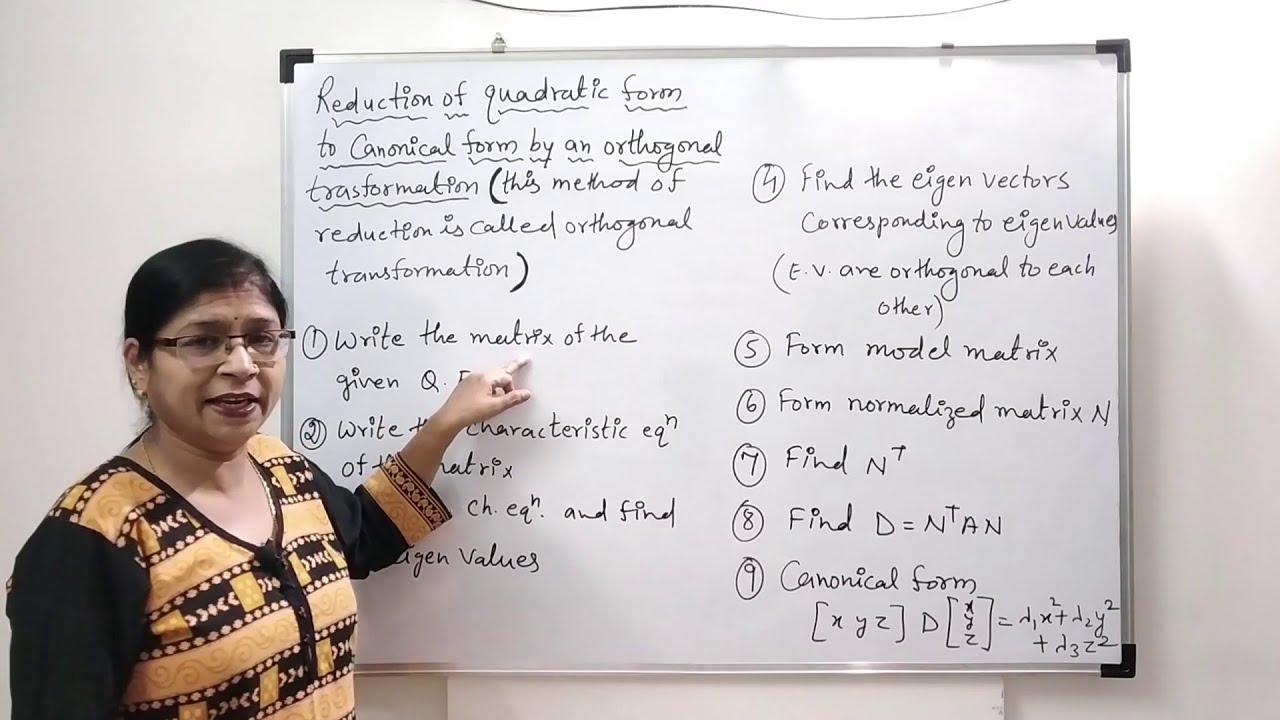 Matrix I Reduction of Quadratic form to Canonical Form I Complete Concept I Rashi Jain