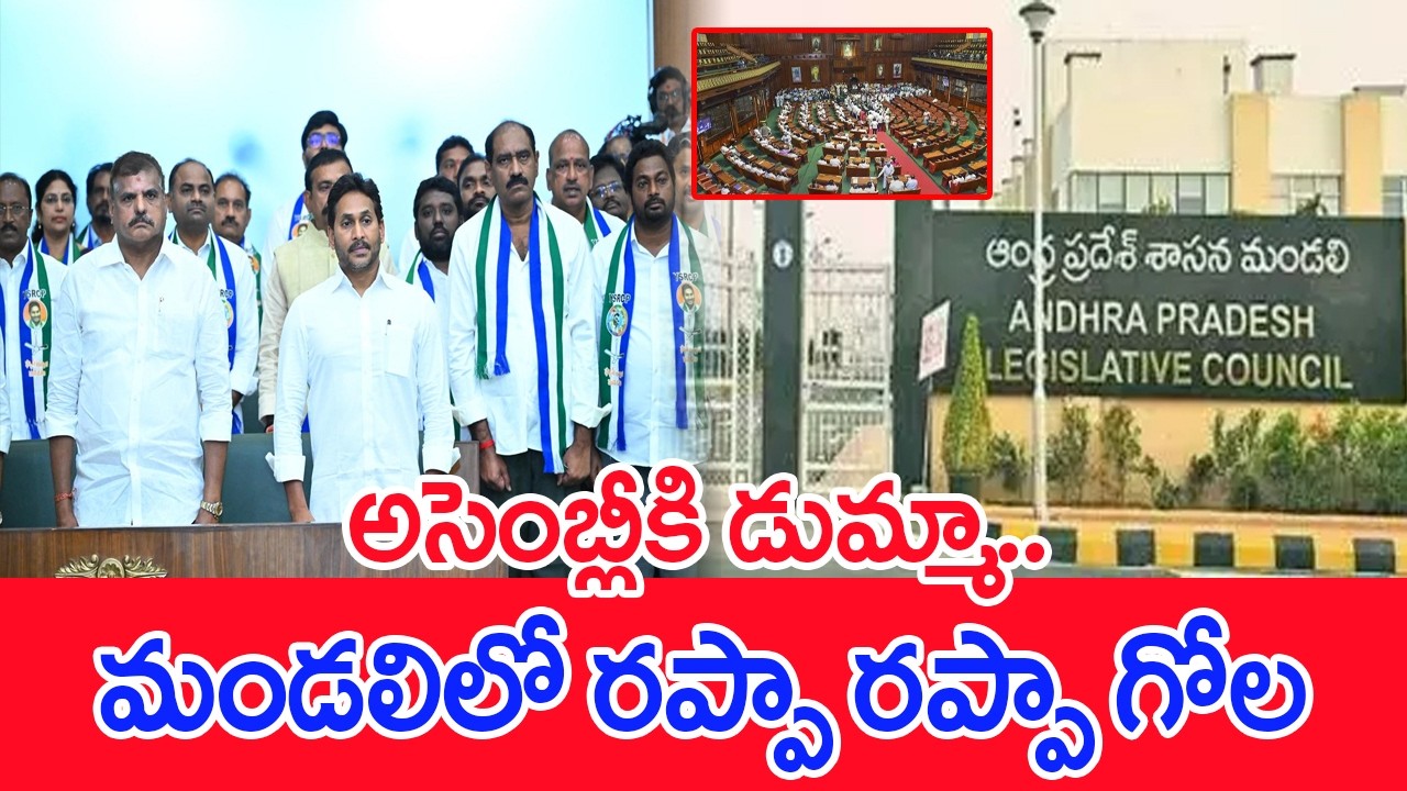 అసెంబ్లీకి డుమ్మా..మండలిలో రప్పా రప్పా గోల..: YCP LEaders hungama In Legislative Council | #SPT
