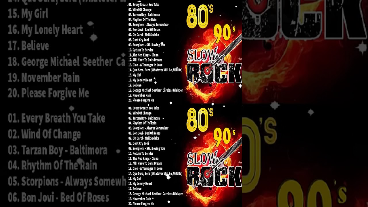 Slow Rock Ballads 70s, 80s, 90s   Scorpions, Aerosmith, Bon Jovi, U2, Ledzeppelin