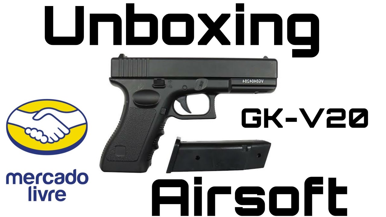 unboxing Airsoft Glock gk-V20 Full metal do Mercado Livre