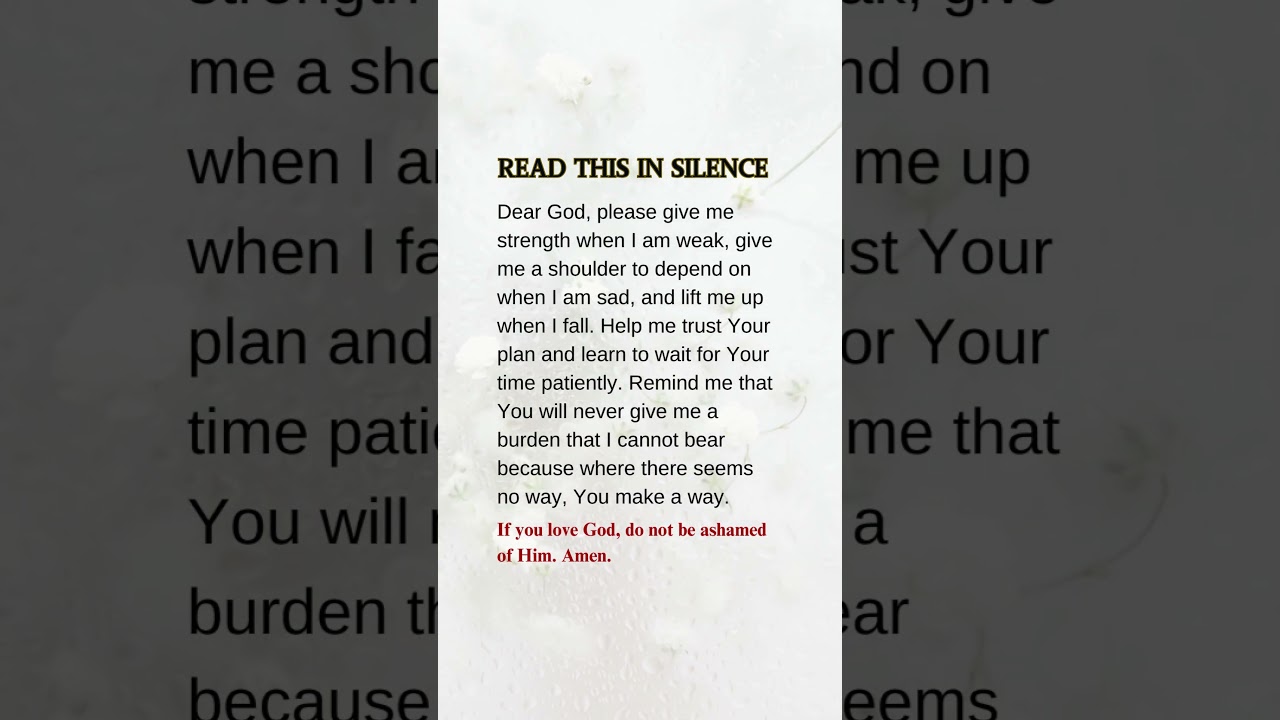READ THIS IN SILENCE #prayer #jesusprayer #jesus #dailyprayer