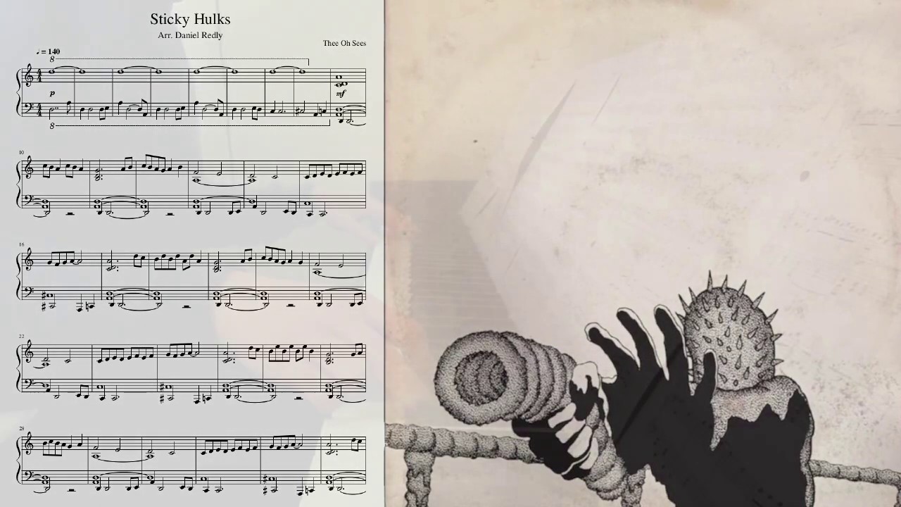 Sticky Hulks (Thee Oh Sees) piano version with FREE SHEET MUSIC