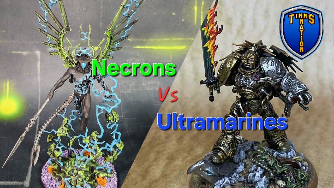 Warhammer Thursday Necron Pantheon of Woe Vs Ultramarines Librarius Conclave 
