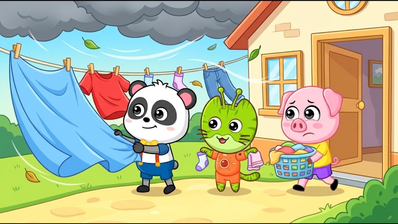 Rain Is Coming! ☔😲 Pandy Saves the Day Just in Time 😂 | Funny Cartoon