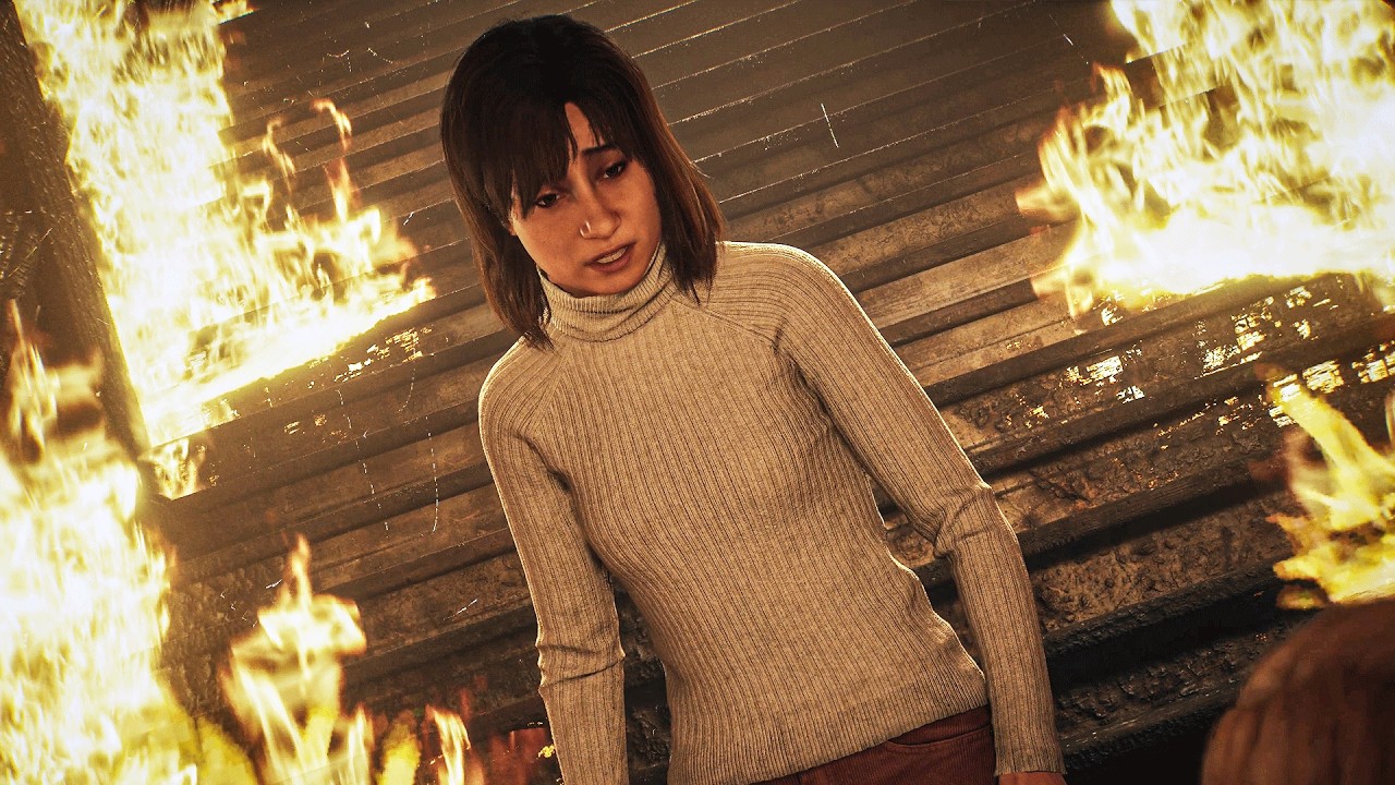 Silent Hill 2 Remake - Angela Flaming Staircase Scene