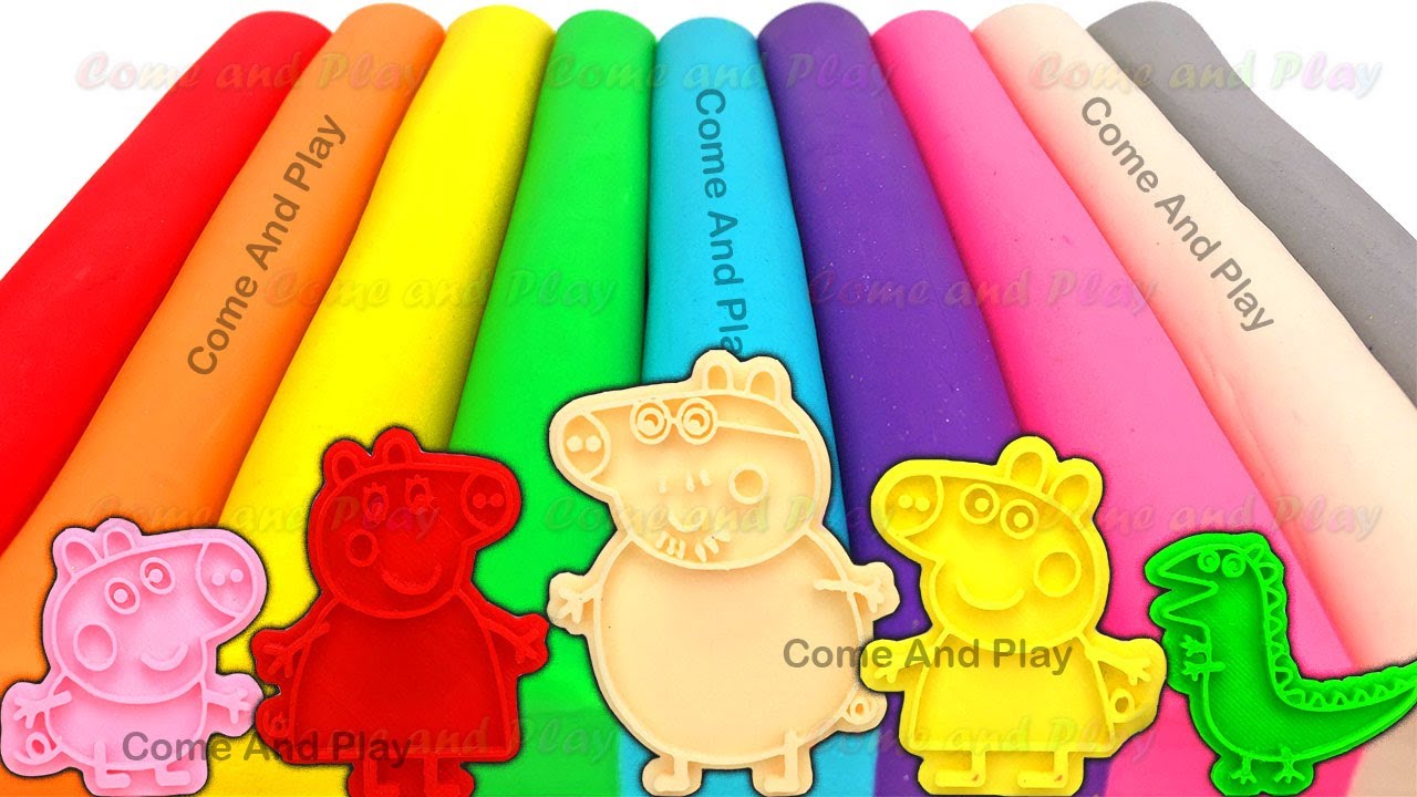Learn Colors with Play Doh Modelling Clay and Family Molds