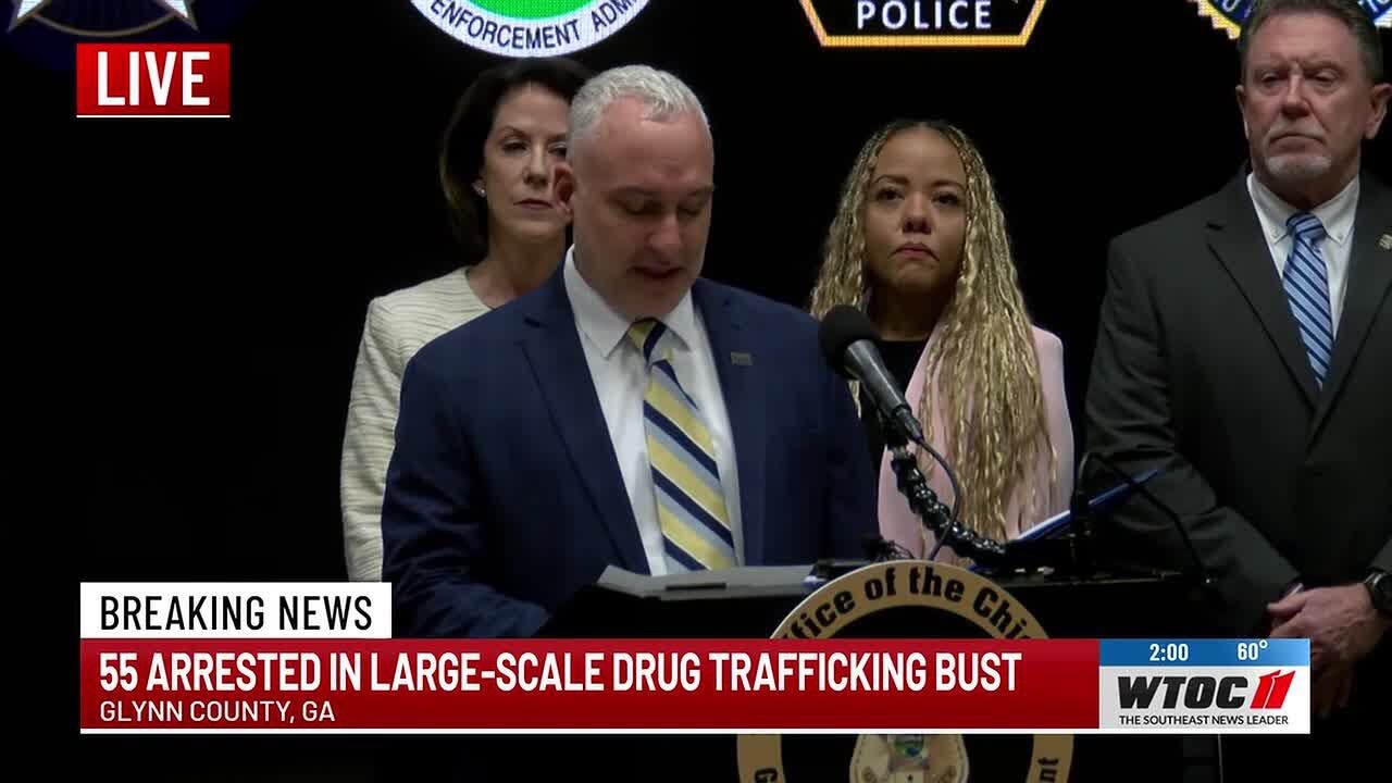 55 people arrested in large drug trafficking case based in St. Simons Island, Glynn County