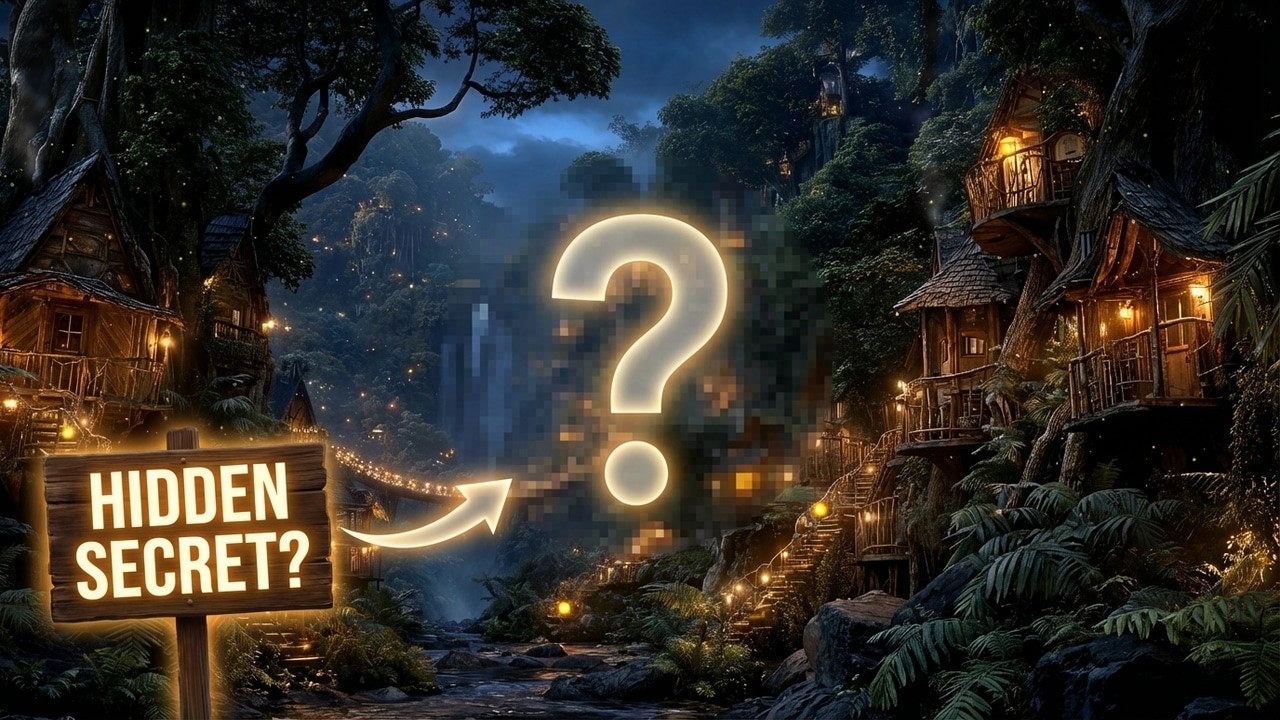 Magical Forest Village Ambience – Waterfall & Relaxing Sounds for Sleep and Study