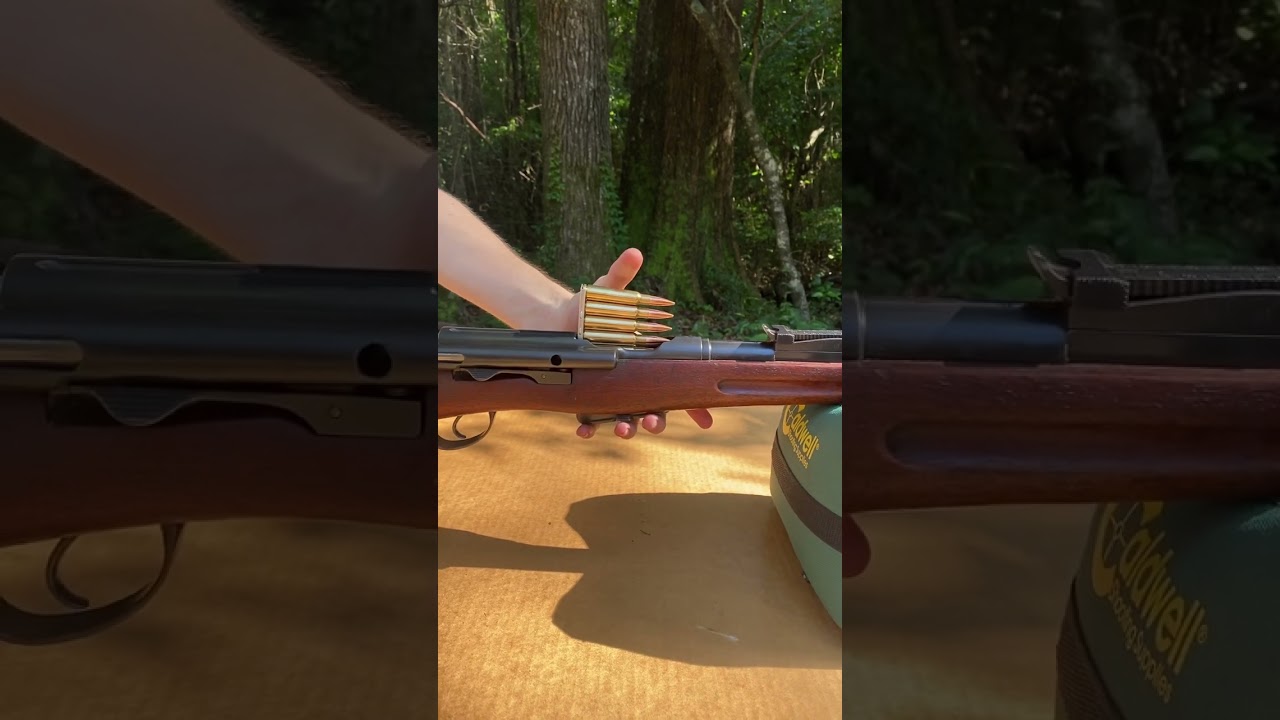 Loading a Swiss Schmidt Rubin with a MAS-36 clip #gun #swiss #french