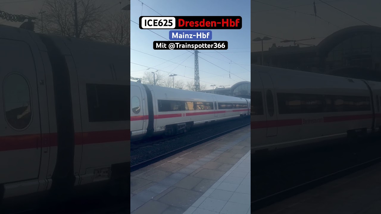 Mainz-Hbf Abfahrt BR415+BR411/ICE625➡️Dresden-Hbf #br411 #br415 #icet #mainz #db #zug #shorts