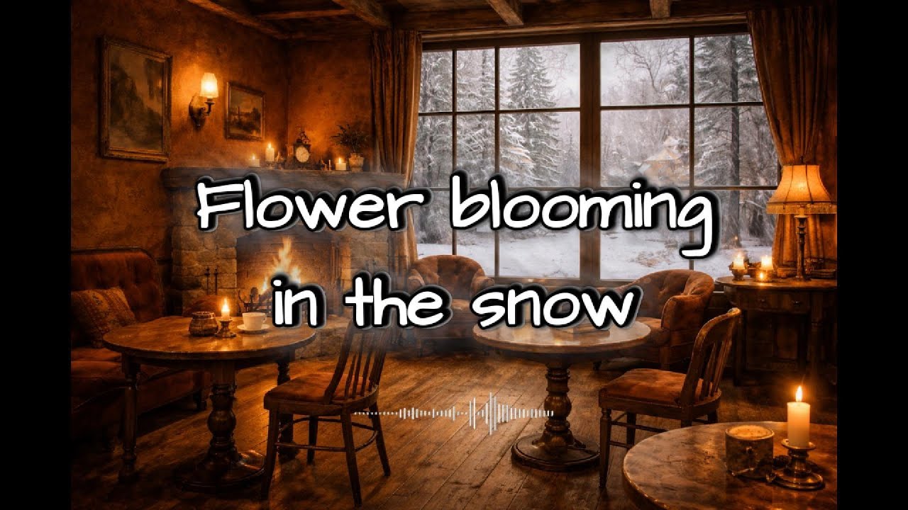 Flower blooming in the snow