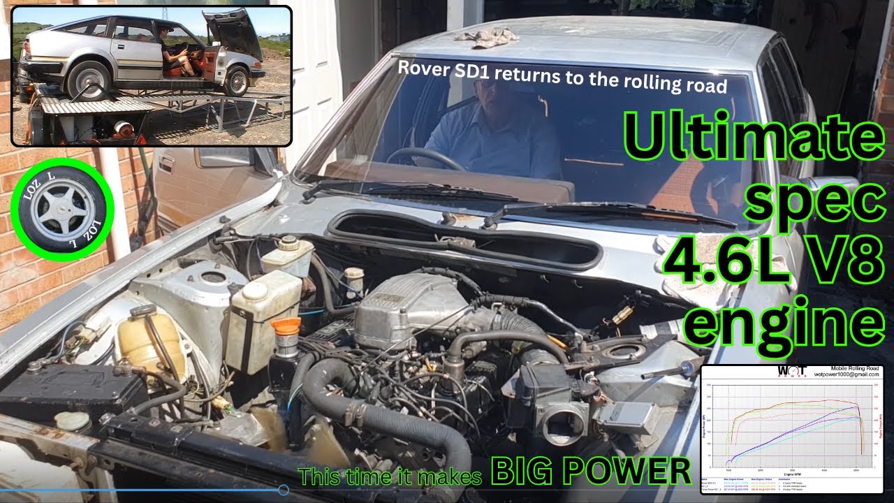 Динамометрический стенд Rover SD1 V8 Rolling Road, большие клапаны, портированные головки, больши...