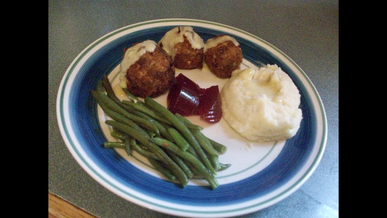 Diner Chicken Croquette with Gravy ~ Blue Plate Special  #1