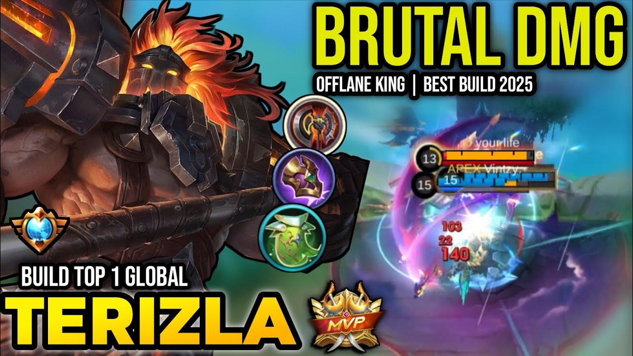 TERIZLA BEST BUILD 2025 | BUILD TOP 1 GLOBAL TERIZLA GAMEPLAY | MOBILE LEGENDS✓