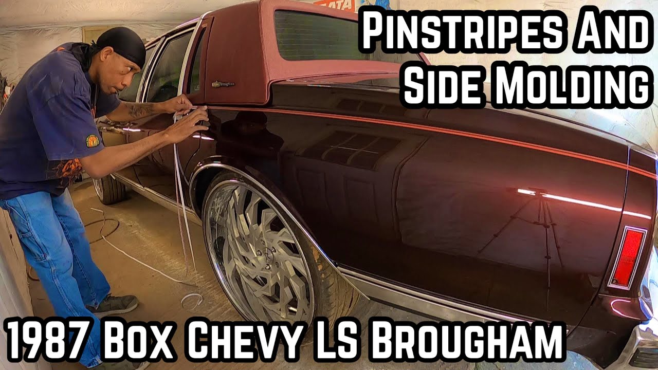 How To Vinyl Pinstripe & Install Body Side Molding On A Car - Pinstriping The 1987 BOX Chevy Caprice