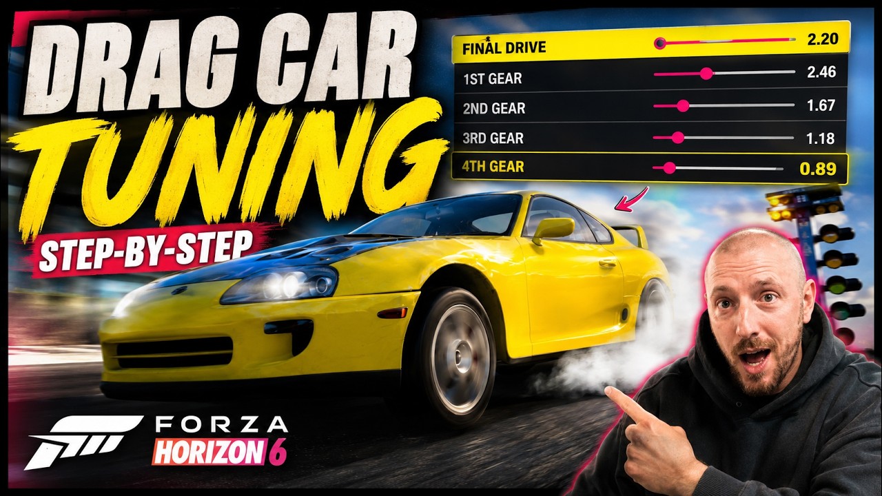 Как настроить любую машину для ДРЕГ-РЕЙСИНГА в Forza Horizon 6! (Руководство по САМОЙ БЫСТРОЙ нас...