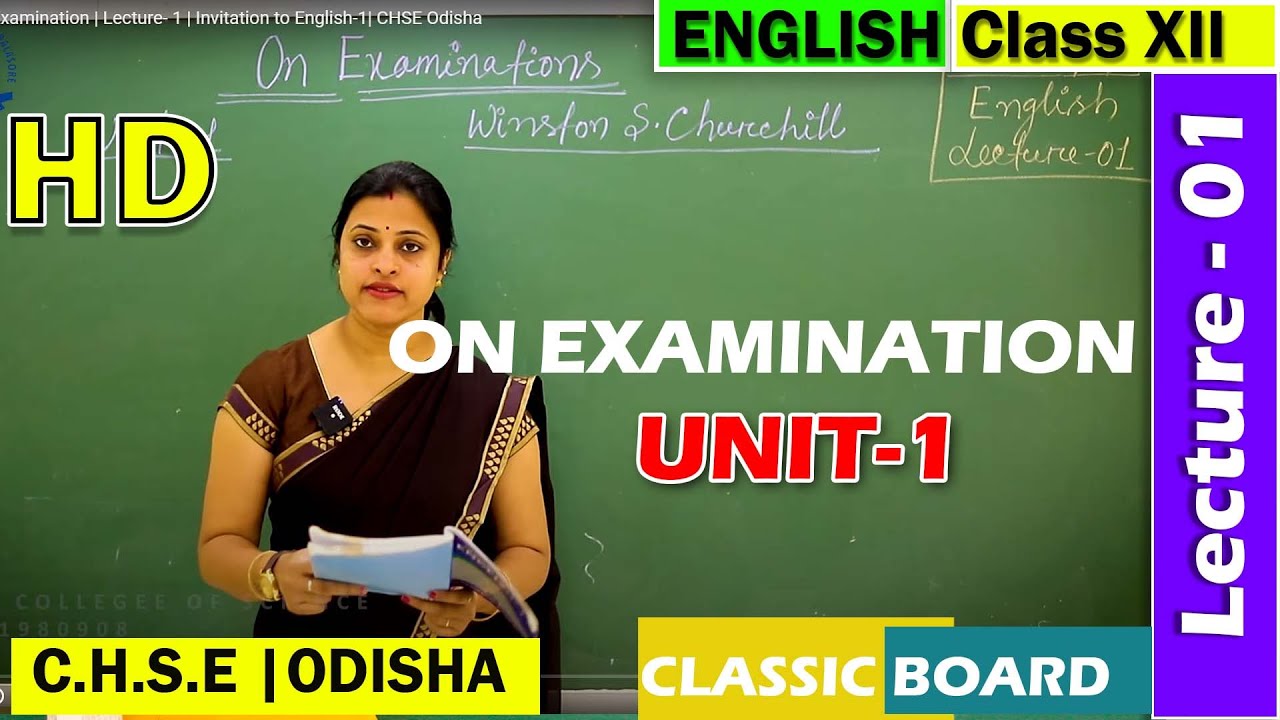 English | On Examination | Lecture- 1 | Invitation to English-1| CHSE Odisha