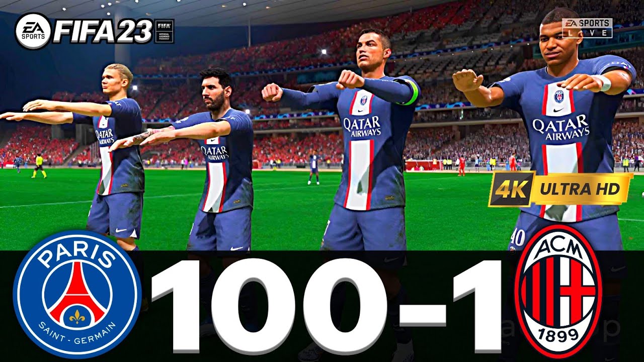 FIFA 23 - MESSI, RONALDO, MBAPPE, NEYMAR, ALL STARS | PSG 100 - 1 AC MILAN | UCL FINAL