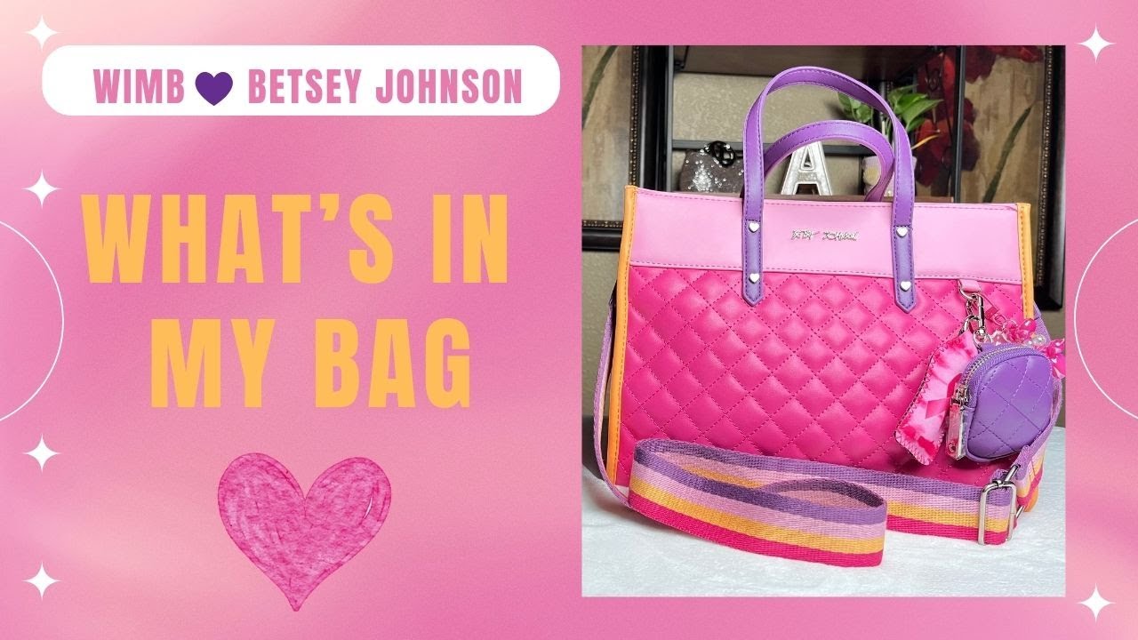 🩷 What's in my bag| Betsey Johnson Azalea Rosebud XOBECCA Handbag. #pinkfordjking #whatsinmybag