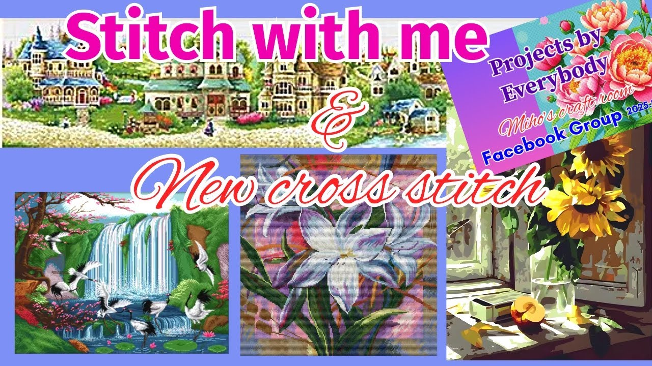 Stitch with me European town and New cross stitch