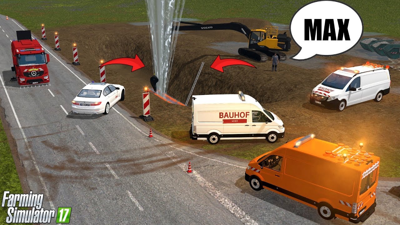 LS17 - Praktikant rei&szlig;t Loch mit Bagger in Wasserleitung!😱😳 Bauhof Weber Chef RASTET aus!😡