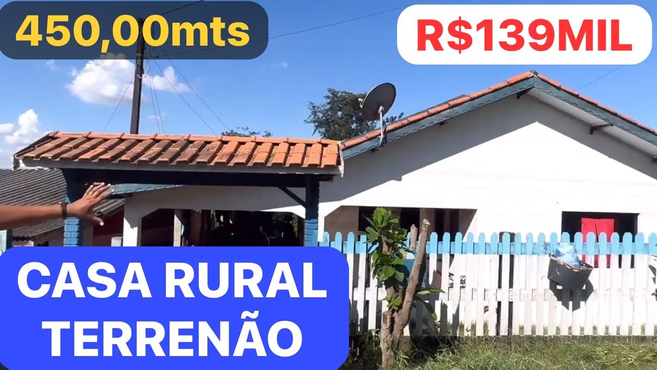 CASA RURAL BARATA COM TERRENÃO EM IBAITI-PR R$139MIL