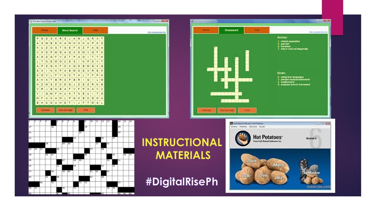 FREE WORD SEARCH PUZZLE, CROSSWORD PUZZLE MAKER AND INTERACTIVE CROSSWORD CREATOR