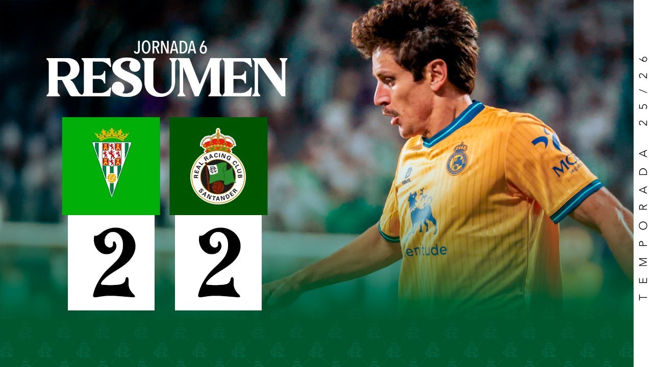 RESUMEN ı C&oacute;rdoba 2-2 Real Racing Club ı Jornada 6 | Temporada 25/26 #laligahypermotion
