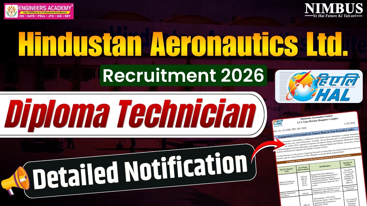 HAL Recruitment 2026 |HAL Diploma Technician 2026 Notification |Eligibility/Salary |Complete details