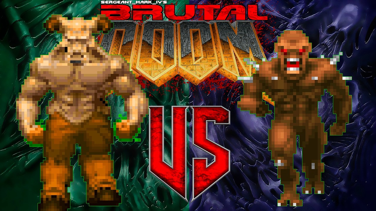 Hell Knight vs imps | Brutal Doom II | Cinematic Machinima Monster Infighting