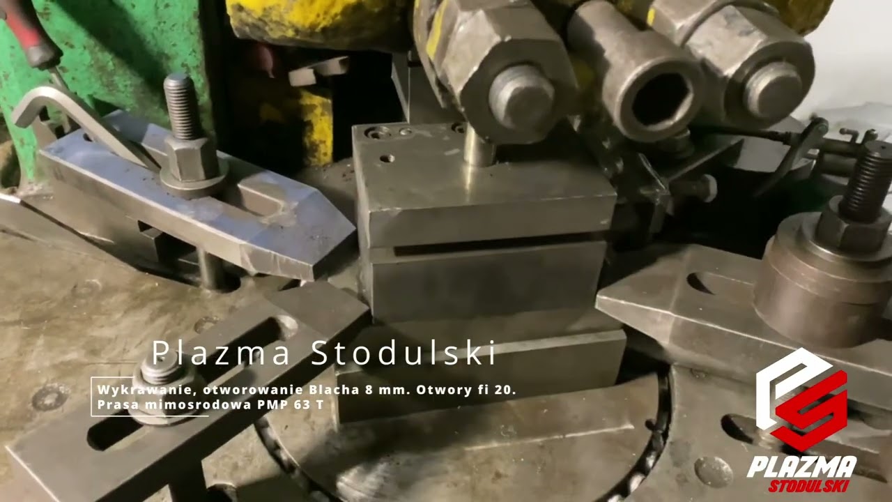 Wykrawanie, otworowanie Blacha 8 mm. Otwory fi 20. Prasa mimośrodowa PMP 63 T