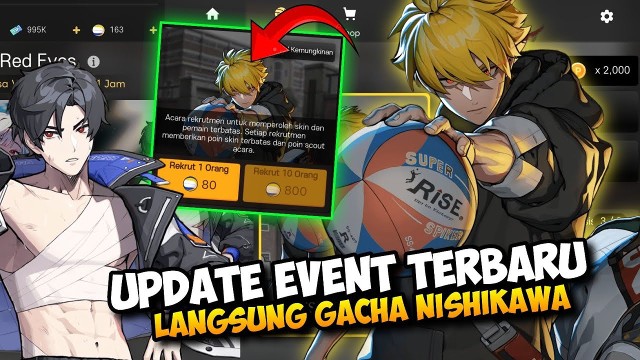 Update event Baru! Langsung Gacha Beruntal Nishikawa The Spike Vollyball Cross