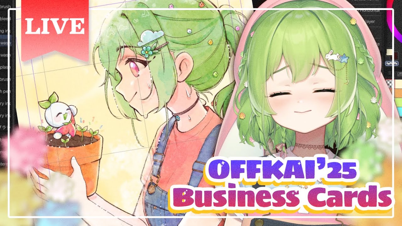 【Drawing】Working on OFFKAI'25 Seed Paper Business Cards 🌷 #780.2