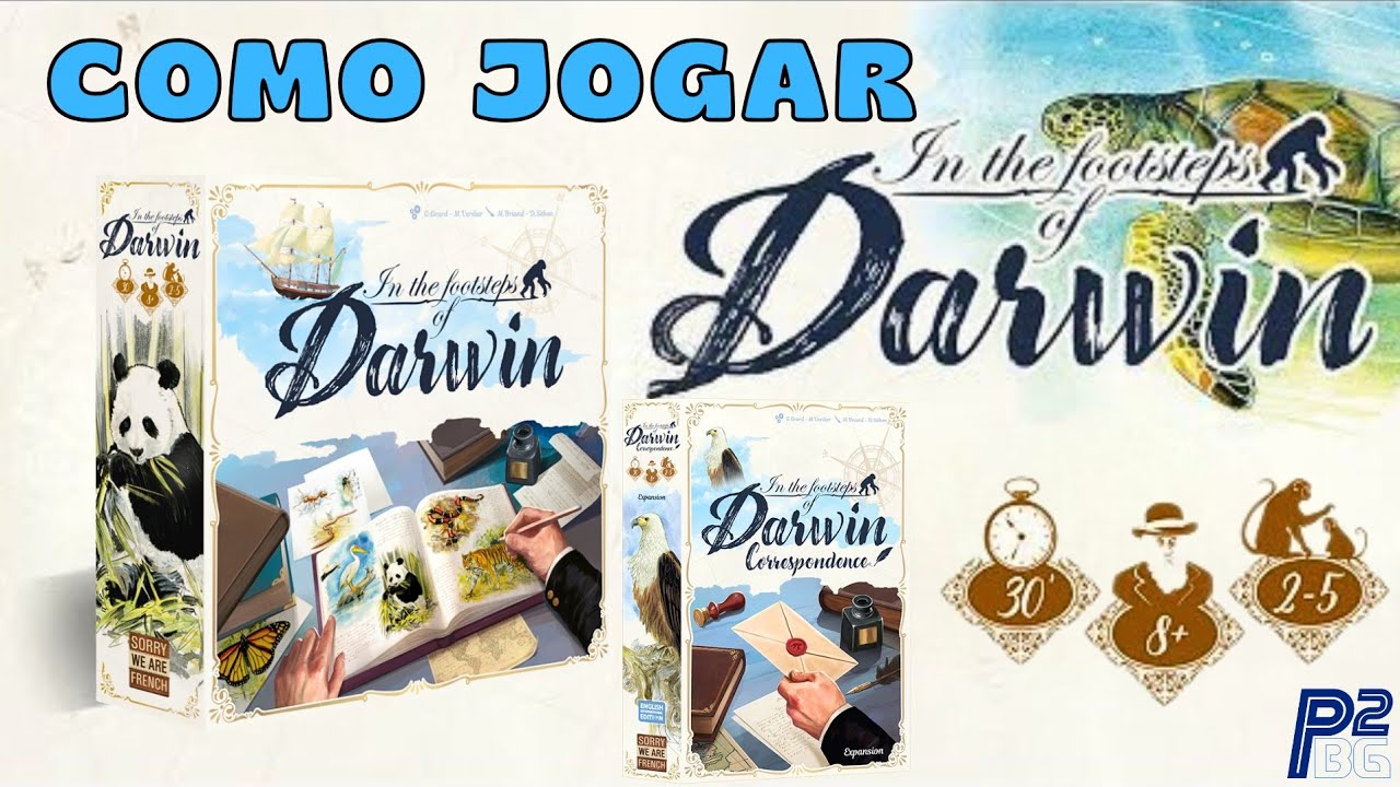 Como Jogar In The Footsteps of Darwin + Expansão Correspondence