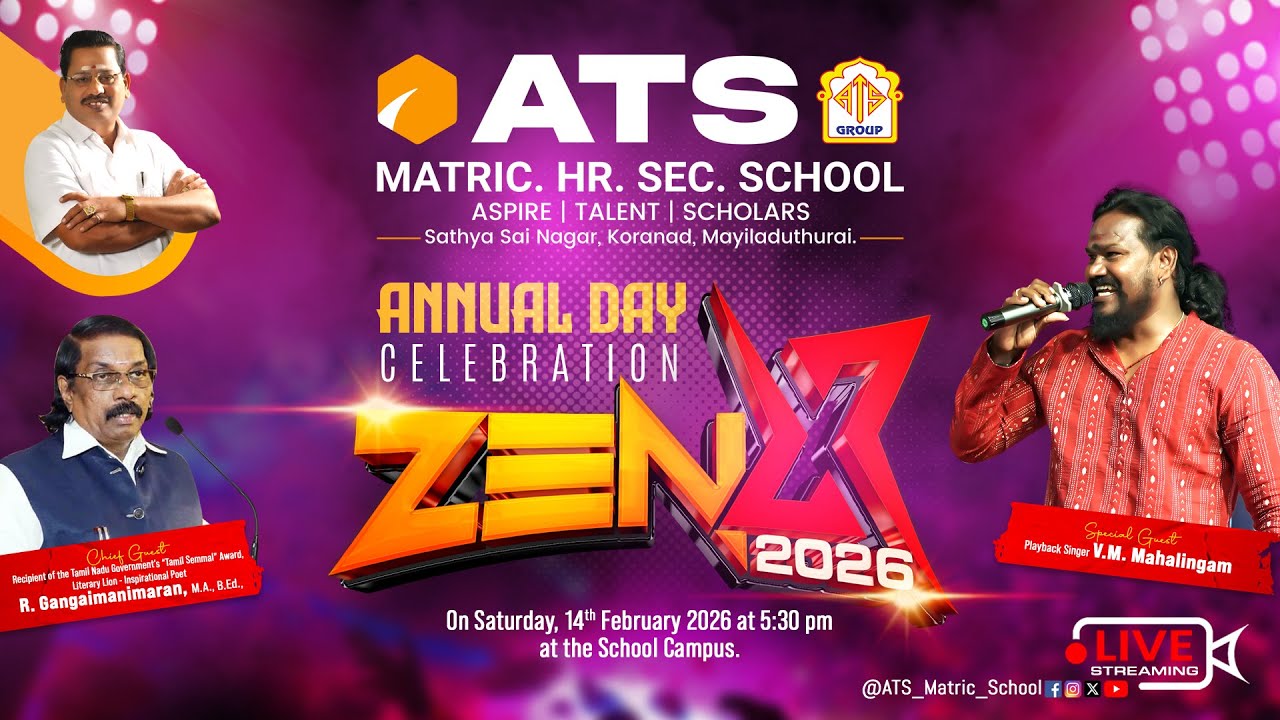 🔴LIVE: ZENX 2026 - Annual Day Celebration | ATS Matic School - Mayiladuthurai
