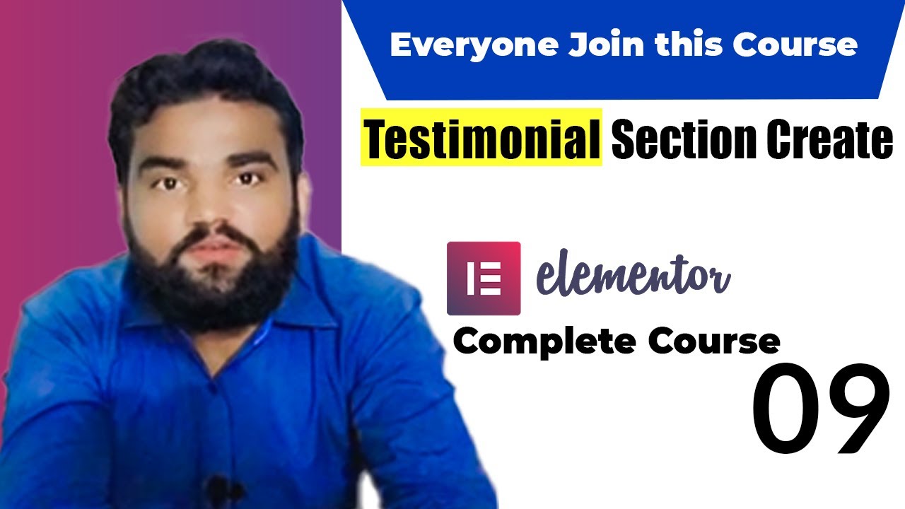 Testimonial  Section in Elementor | Complete Course Lecture-09 in Urdu/Hindi | Rizwan Nazir Tech