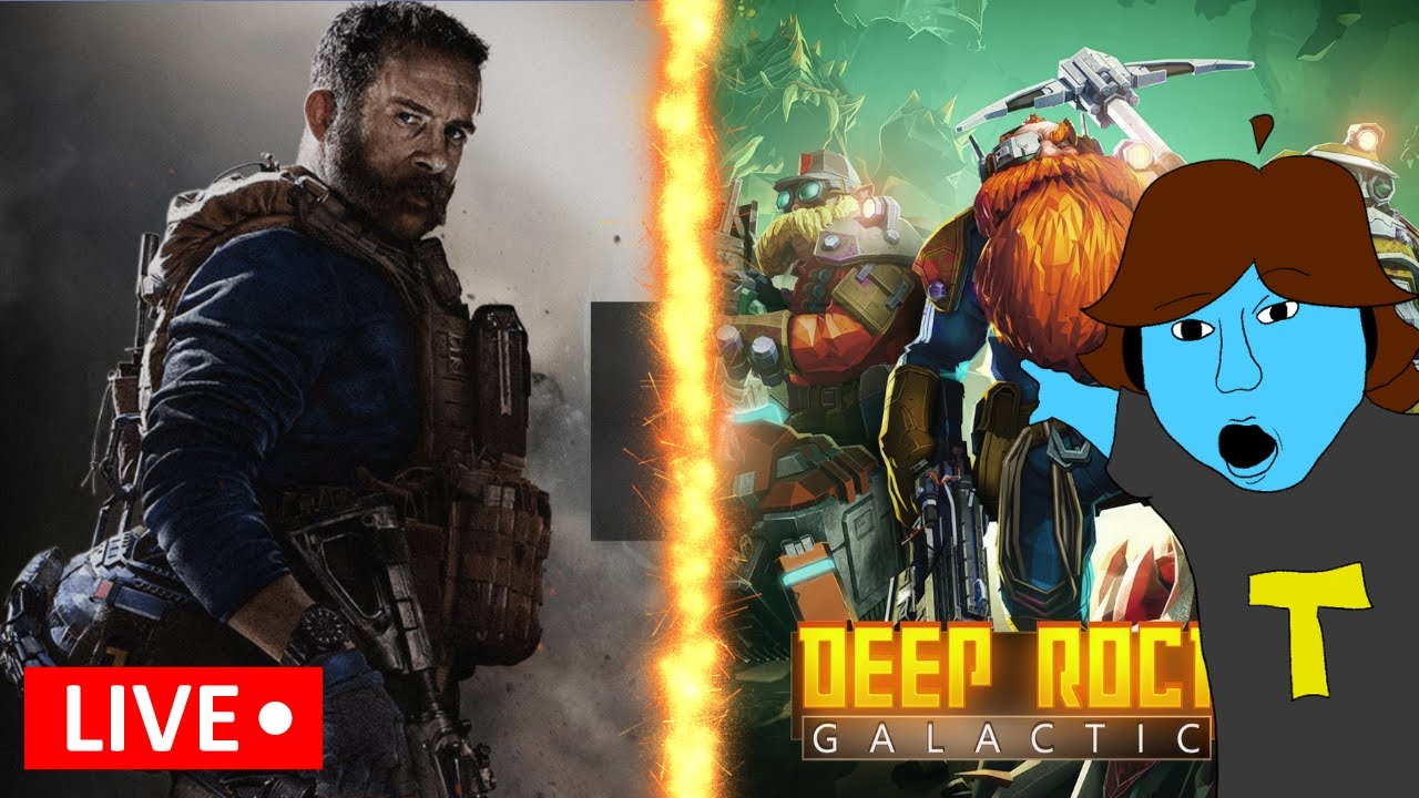 Playing Call of Duty and Deep Rock Galactic