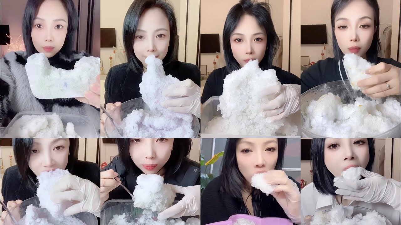 SOLO / ASMR WHITE ICE EATING / FREEZER FROST ICE / FLAVOURED ICE / ICE EATING🧊