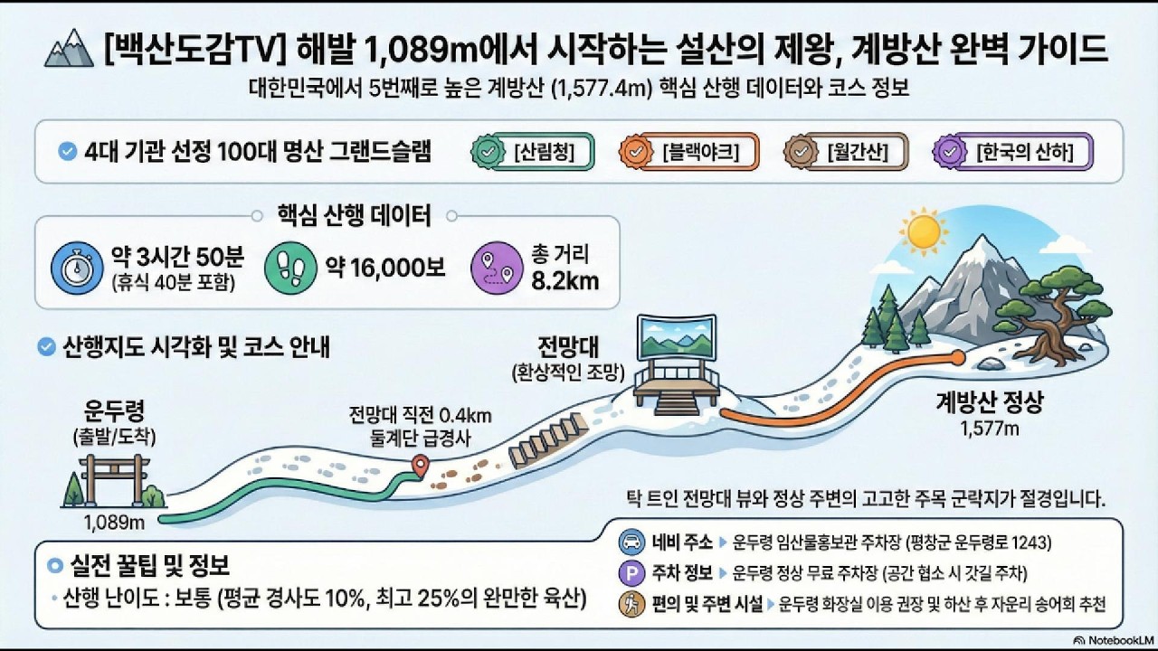 계방산 (강원도 평창군 운두령) | 100대명산 산행기록/운두령 임산물홍보관 주차장 → 쉼터 → 전망대 → 계방산 정상(1577m) → 원점회귀