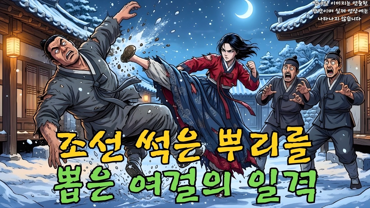 고려 말 빚쟁이들에게 둘러싸여 팔려 갈 위기에 처한 가련한 아내가 치맛자락을 찢으며 숨겨둔 발차기 실력을 뽐내어 악당들을 물리치고 웃음꽃을 피운 이야기 l야담l민담l옛날이야기