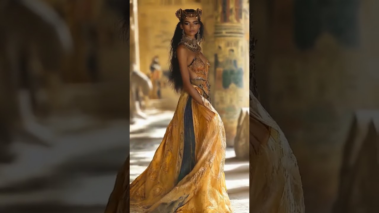 Stunning Egyptian-Inspired Gown Showcase #fashion #couture #egyptianstyle